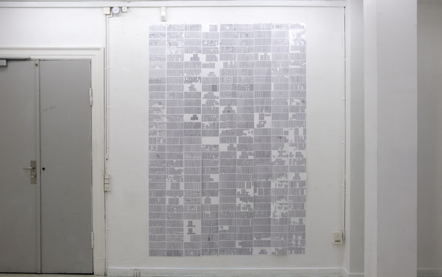 Kunstværk på væggen i Udstillingsstedet Q